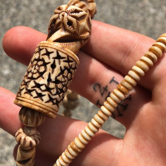 Vintage Water Buffalo Bone Necklace - Picture 7 of 10